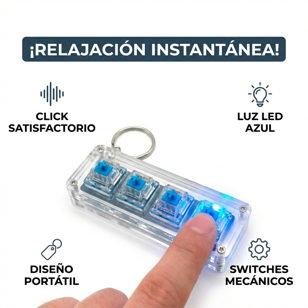 Teclado Fidget llavero de 4 teclas